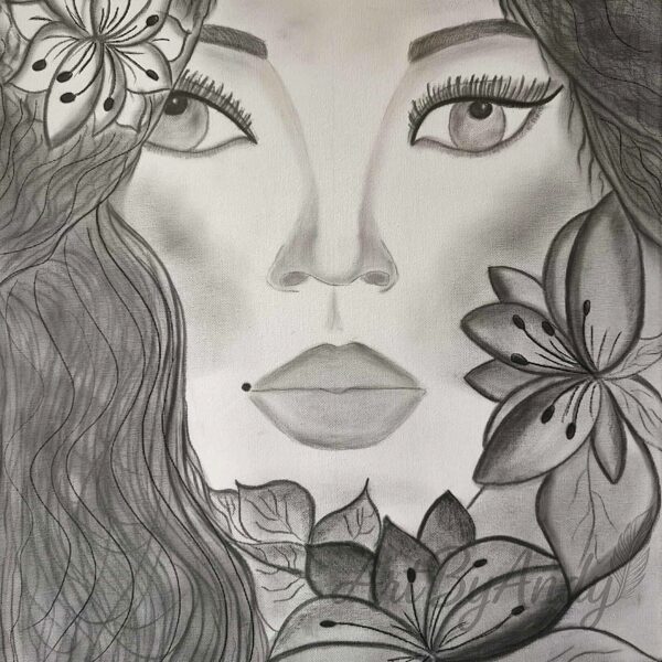 Woman in the Field of Flowers — “The silhouette of a woman, the fragility of the moment.”