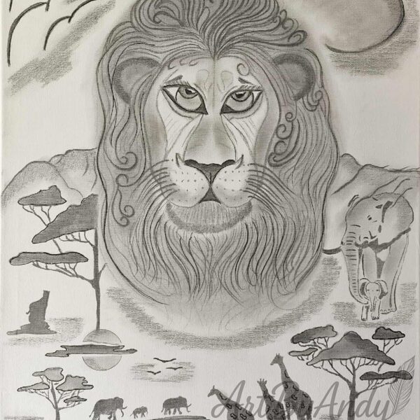 Guardian of the African Savannah — “Lion of the savannah: power and calm..."