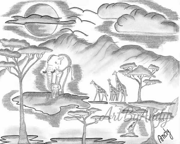 Peace of the African Savannah-,,Pocit ticha, rovnováhy a nekonečnej krásy savany."