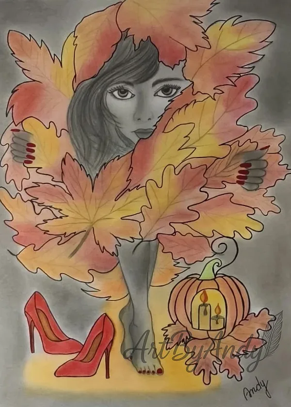 Autumn Metamorphosis-,,Je poetický výraz hlbokého spojenia medzi ženou a prírodou."