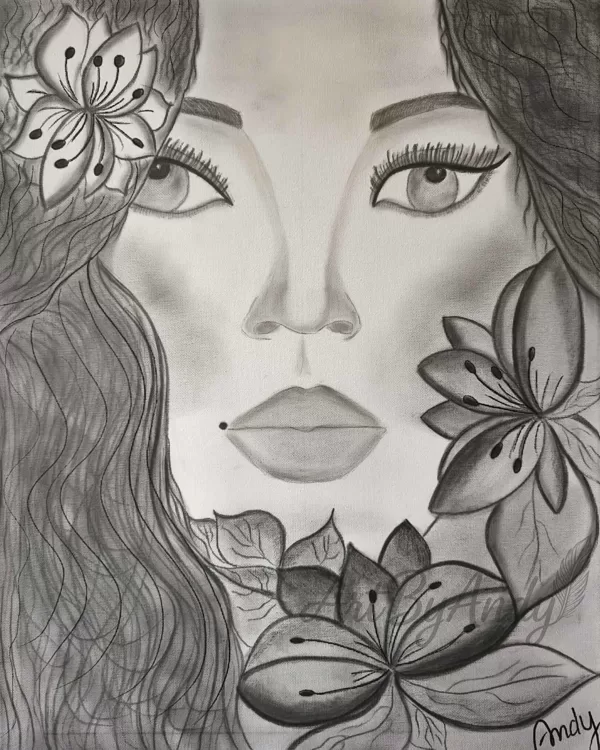 Woman in the Field of Flowers — “The silhouette of a woman, the fragility of the moment.”