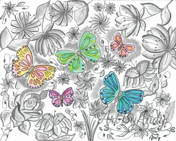 Mystical World — “The colors of butterflies within black-and-white flowers.”