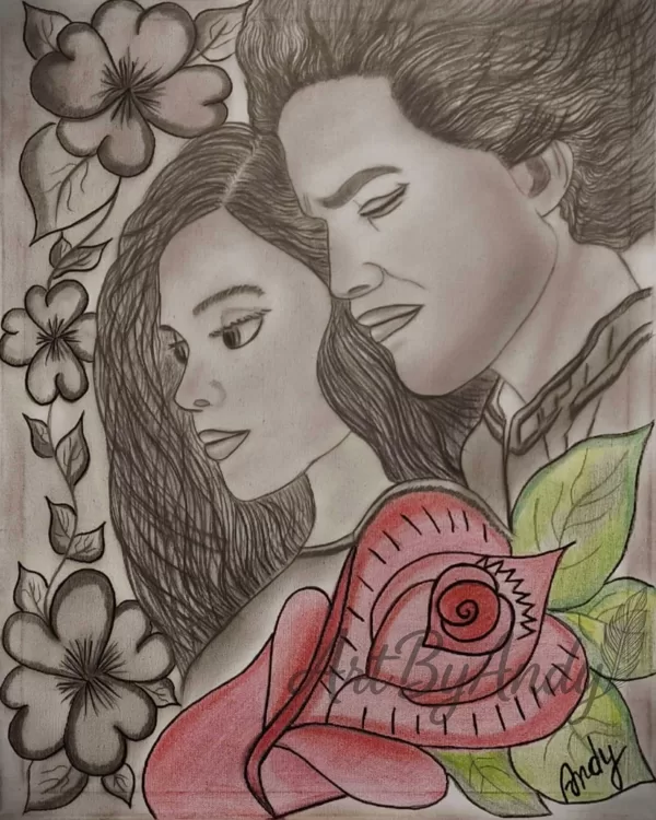 Feelings — “Everything around fades into silence; only their love blooms like a rose.”